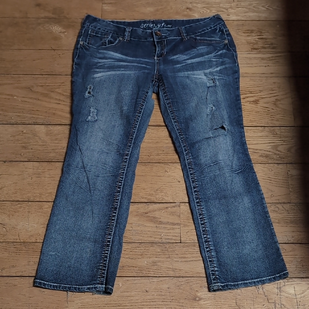 Blue Distressed Women's Jeans